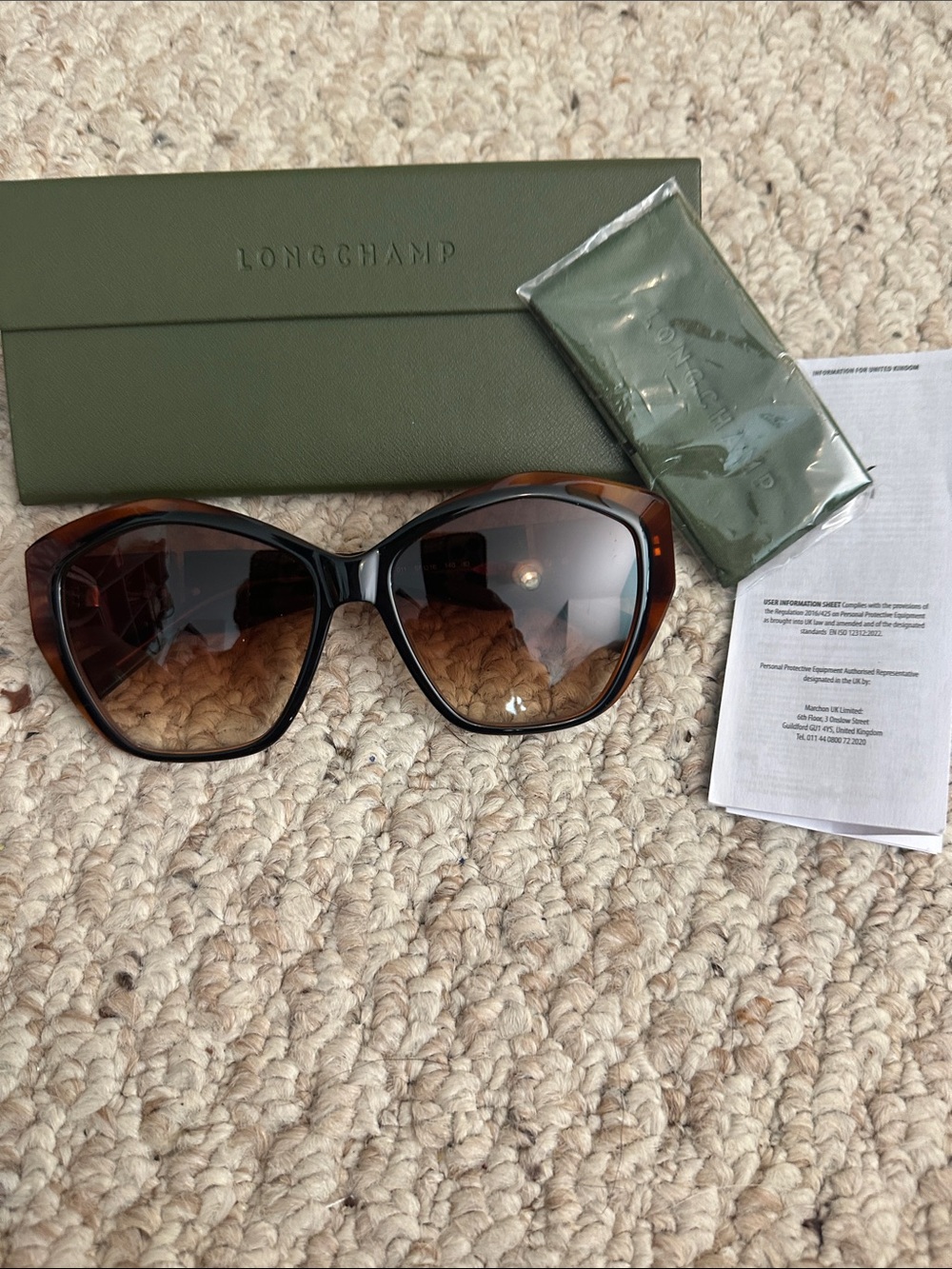 Longchamp Women's Tortoiseshell Sunglasses with $275 retail brand new